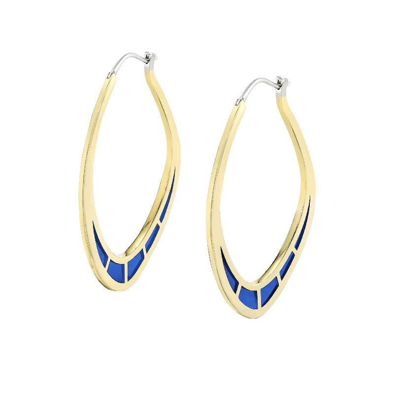 Crystal Drop Earrings for Sparkle -Cica Earrings with Blue Enamel