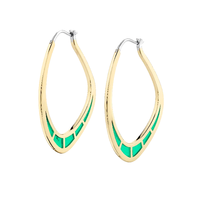 Diamond Drop Earrings for Luxury -Cica Earrings with Green Enamel