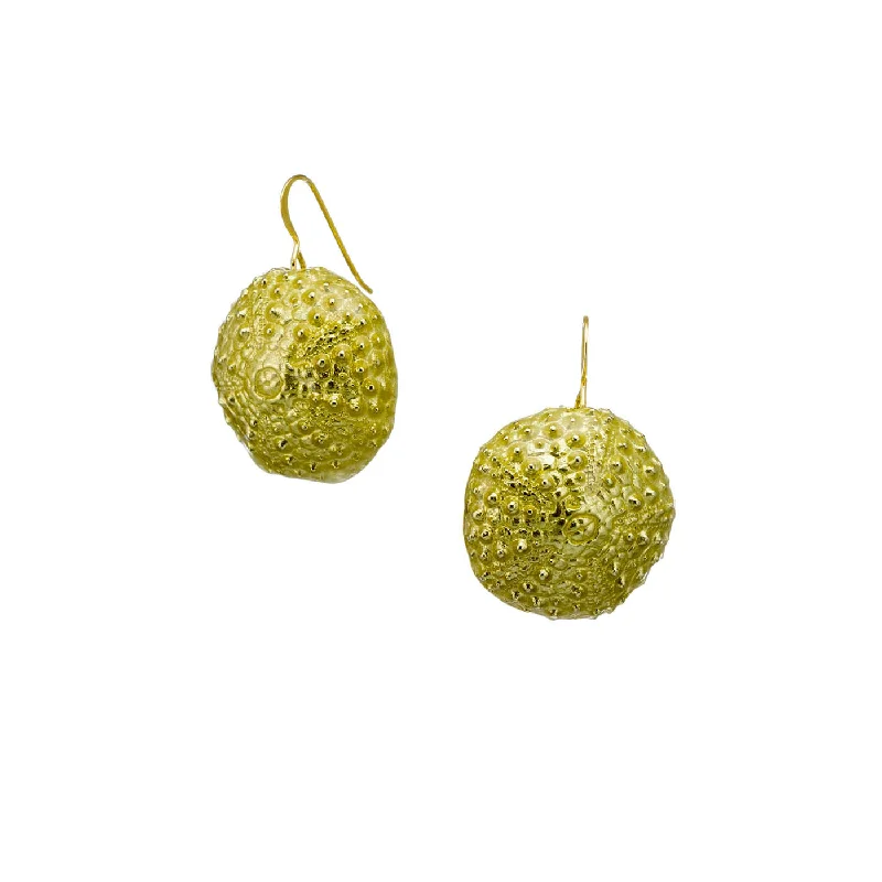 Drop Earrings with Infinity Symbols -Big urchin with enamel - dangly earrings - brass - transparent