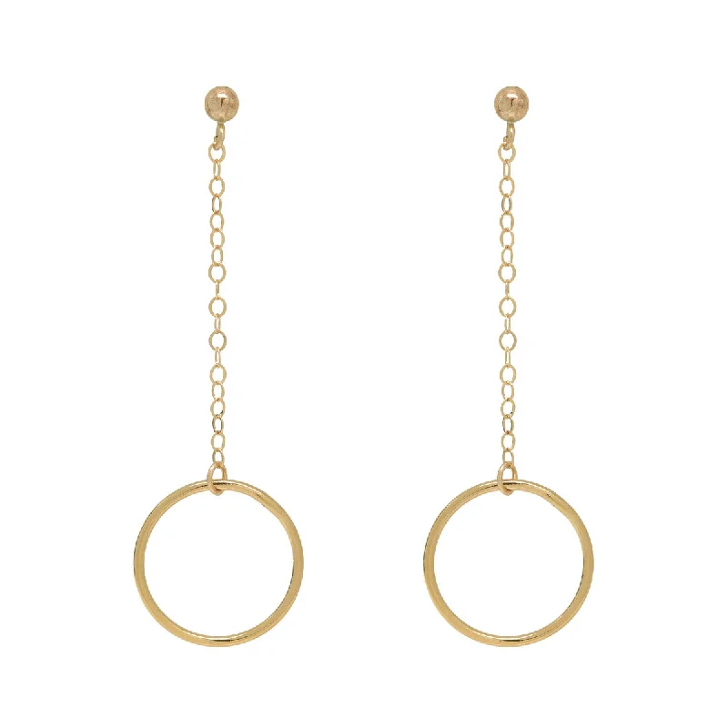 Drop Earrings for Casual Outfit -Chain Stud with Hoop