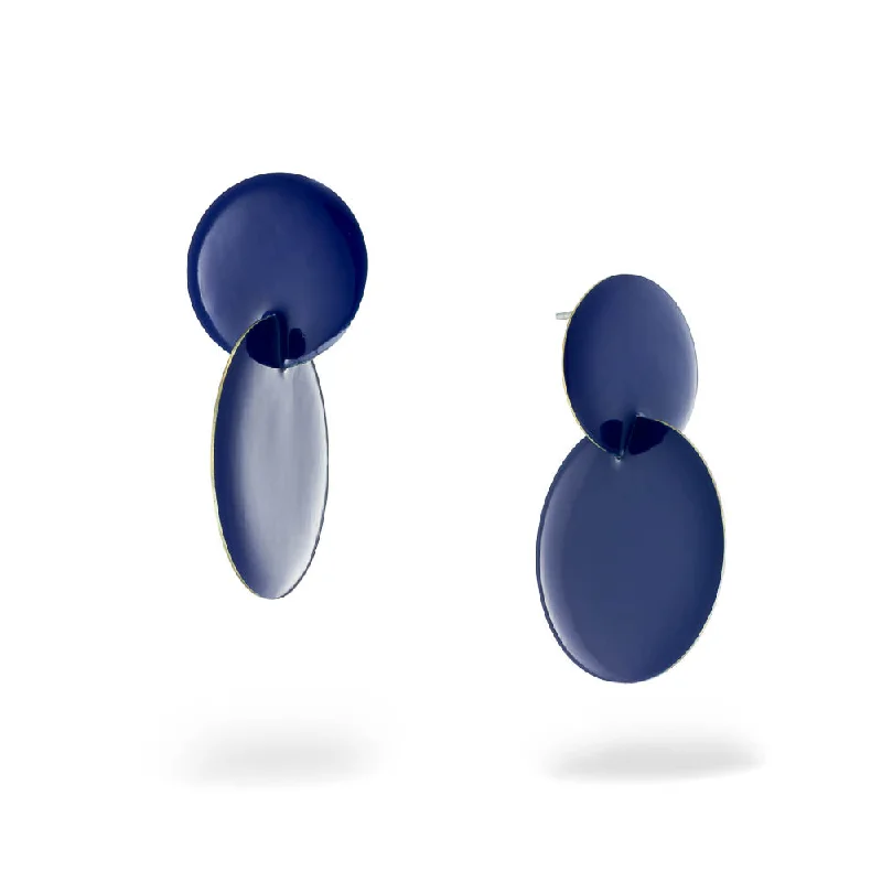 Drop Earrings for Bridesmaids Look -Semicircle - earrings with enamel - blue