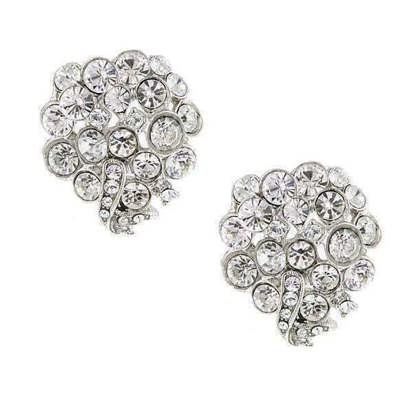 Leverback Drop Earrings for Comfort -Antiquities Couture Crystal With Austrian Cluster Earrings