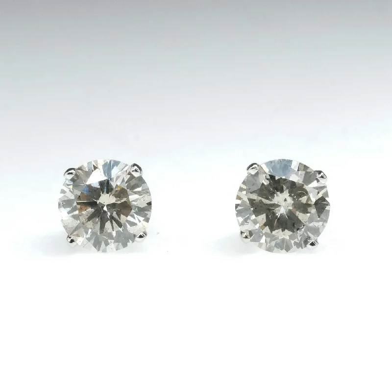 Geometric Stud Earrings for Trend -1.00ctw Round Diamond Stud Earrings in 14K White Gold