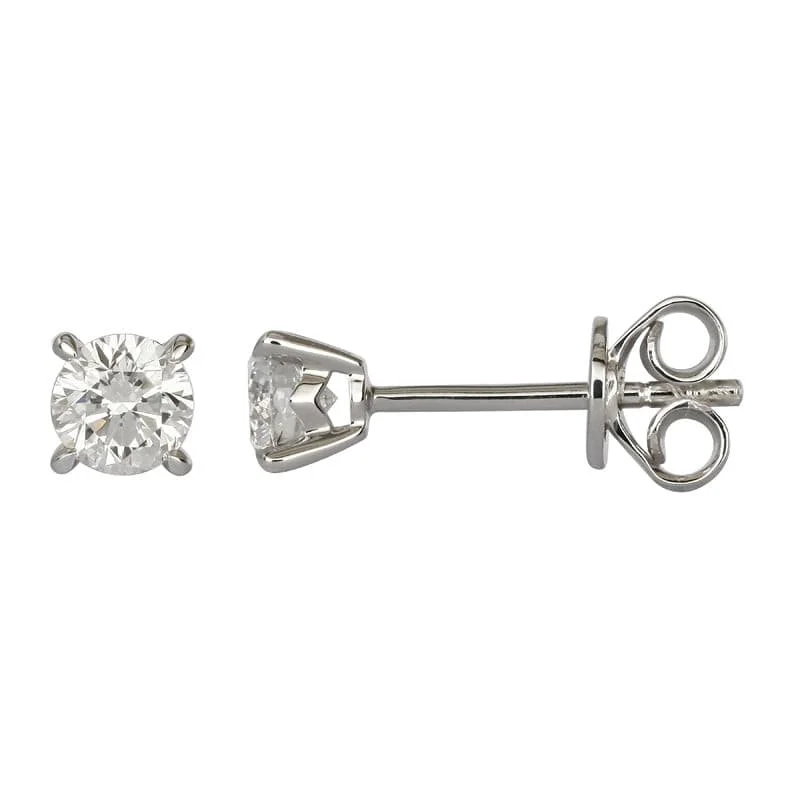 Magnetic Closure Stud Earrings for Easy -1/2 Carat Diamond Stud Earrings