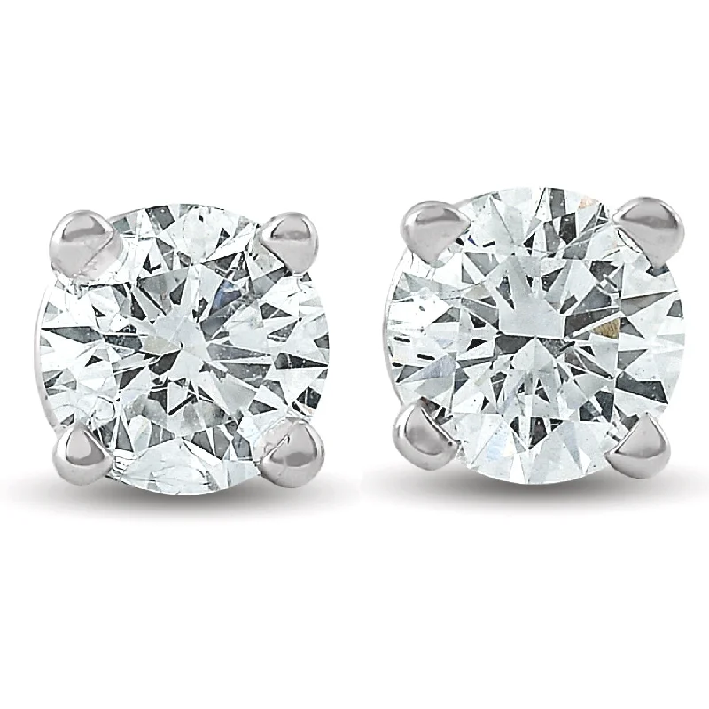 Lightweight Stud Earrings for All Day -1/2Ct Round Brilliant Cut Diamond Stud Earrings in 14K Gold Classic