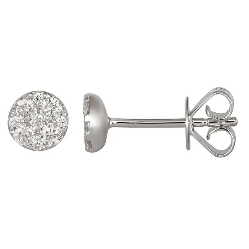 Detachable Stud Earrings with Charms -1/4 Carat Diamond Cluster Stud Earrings