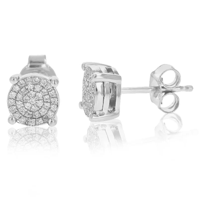 Tarnish Resistant Stud Earrings for Longevity -1/4 cttw Round Lab Grown Diamond Stud Earrings Crafted in .925 Sterling Silver Prong Set