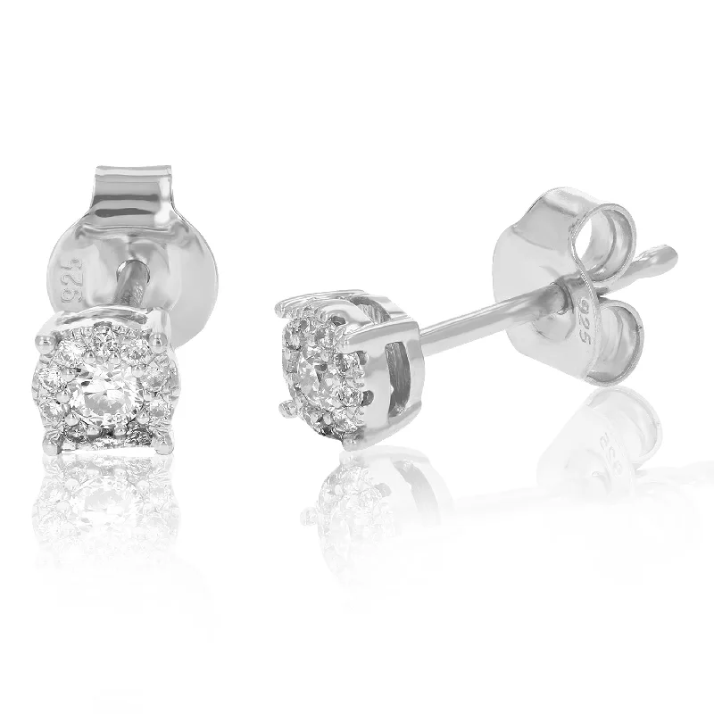 Stud Earrings for Party Look -1/5 cttw Stud Earrings Made of Round Lab Grown Diamonds And 925 Sterling Silver Prong Setting