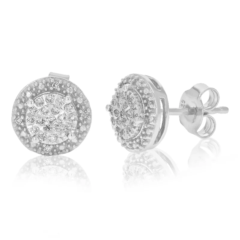 Stud Earrings for Valentine's Day -1/5 cttw Stud Earrings Made of Round Lab Grown Diamonds In .925 Sterling Silver with Prong Setting