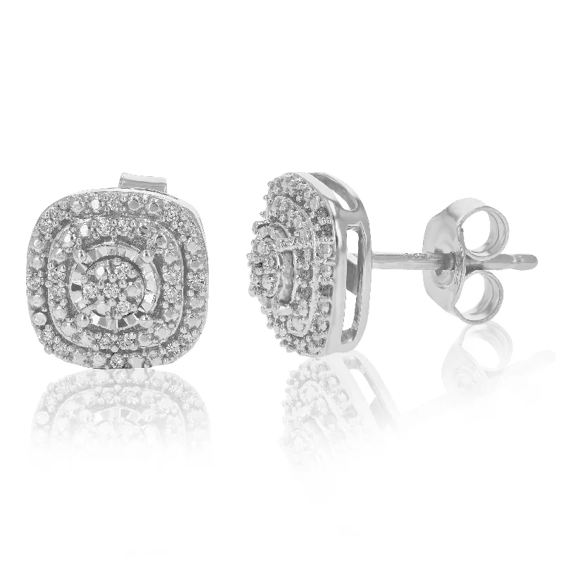 Stud Earrings with Animal Motifs -1/6 cttw Stud Earrings Made with Round Lab Grown Diamonds In .925 Sterling Silver Prong Settings