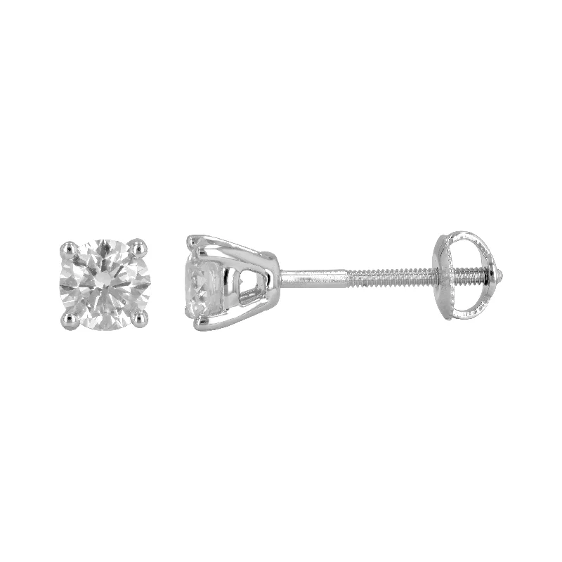 Gothic Stud Earrings with Dark Tone -1 Carat 4-Prong Lab Diamond Stud Earrings