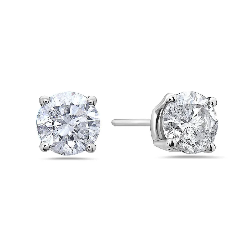 Drop Earrings for Shopping Trip -14K White Gold Ladies Earrings With 0.70 CTW Diamonds