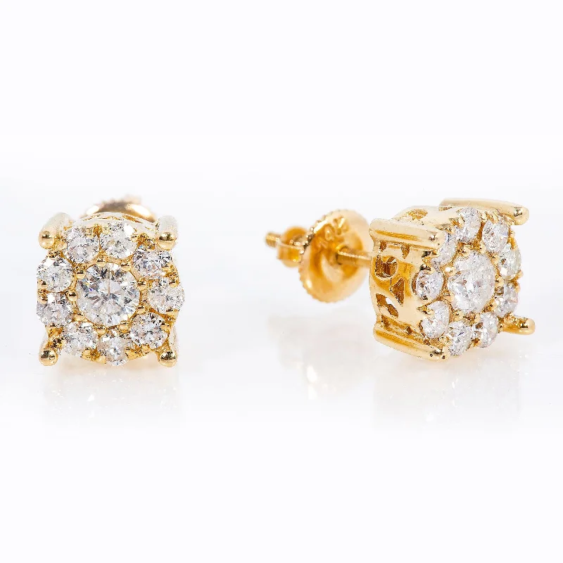 Leverback Drop Earrings for Comfort -14K Yellow Gold UNISEX Earrings with 0.80 CT Diamond