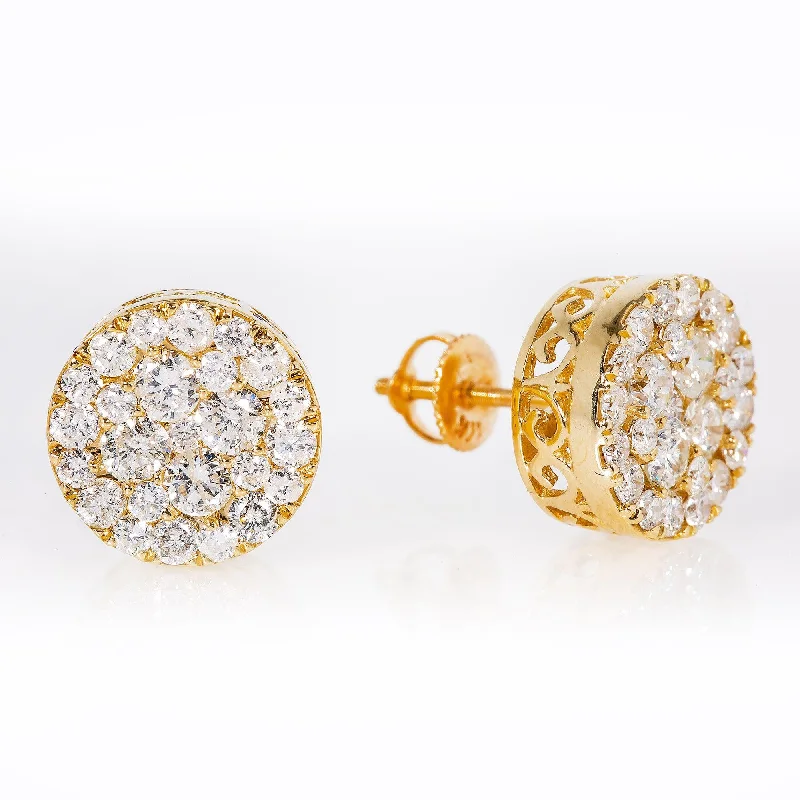 Gemstone and Diamond Drop Earrings for Opulence -14K Yellow Gold Unisex Earrings with 1.70 CT Diamond