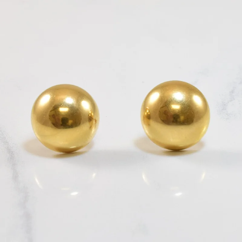 Gold Stud Earrings for Women -Large Dome Stud Earrings |