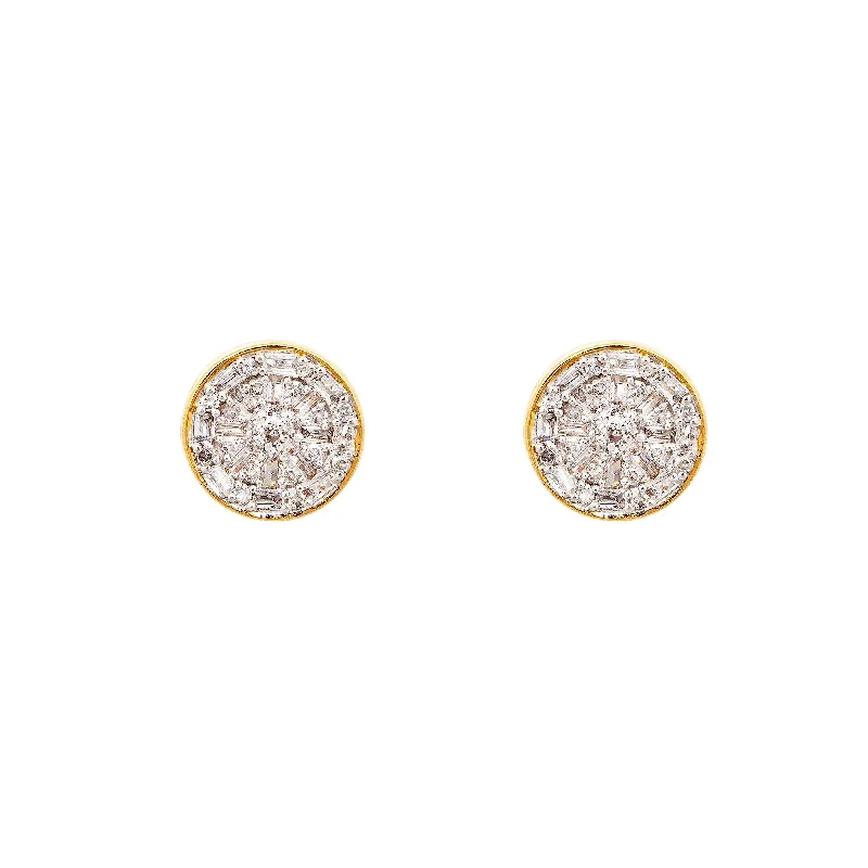 Celtic Drop Earrings with Knotwork -14K Yellow Gold Unisex Earrings with 0.32 CT Diamonds