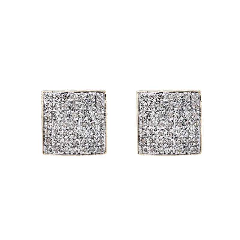 Drop Earrings for Festival Style -10K Yellow Gold Unisex Earrings with 0.40 CT Diamond