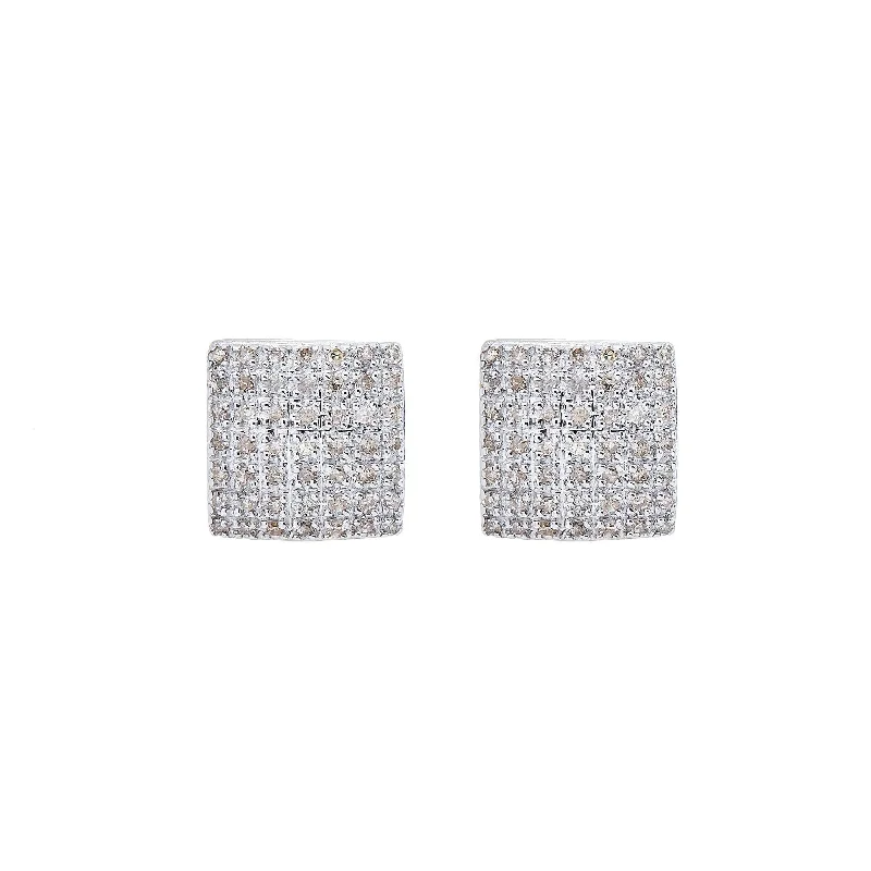 Drop Earrings for Concert Look -10K Yellow Gold Unisex Earrings with 0.43 CT Diamond