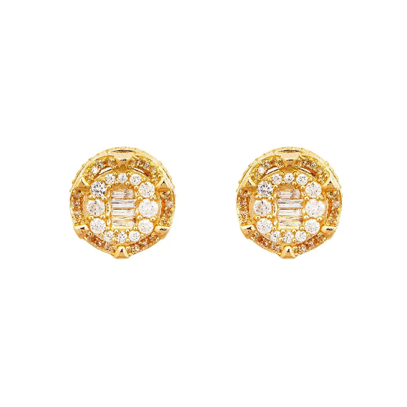 Hypoallergenic Drop Earrings for Sensitive -14K Yellow Gold Unisex Earrings with 0.76 CT Diamonds