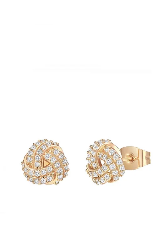 Stud Earrings for Shopping Trip -18k Gold Embelished Knot Stud Earrings