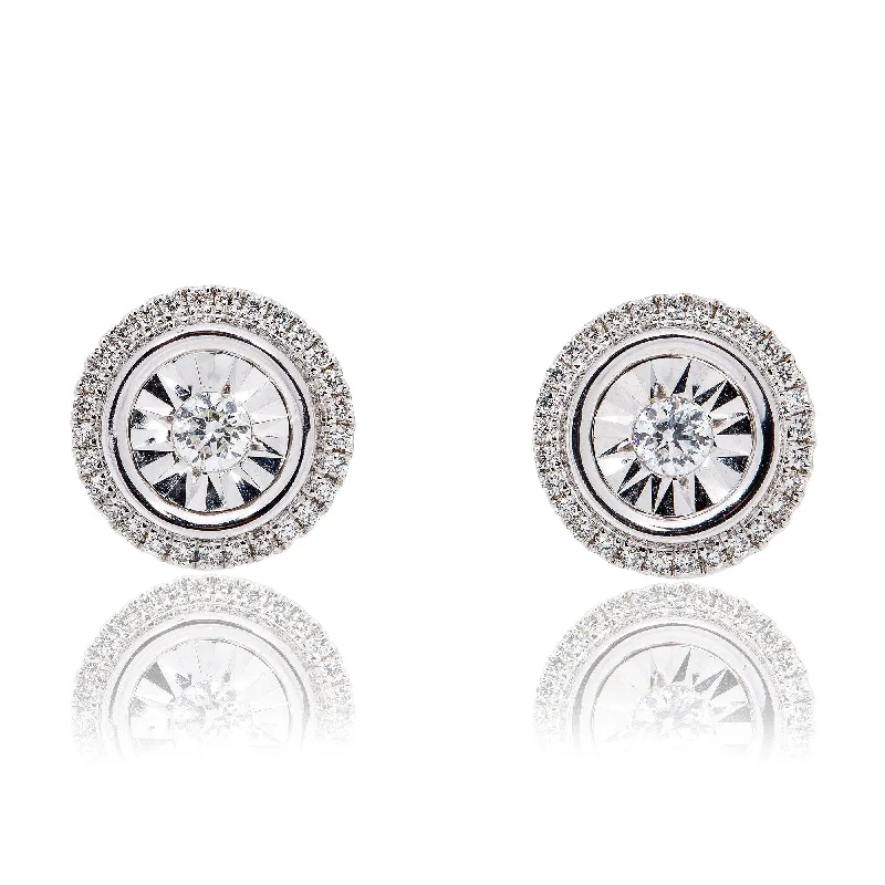 Tarnish Resistant Drop Earrings for Longevity -18K White Gold Unisex Earrings With Round Shape 0.81 CT Diamonds