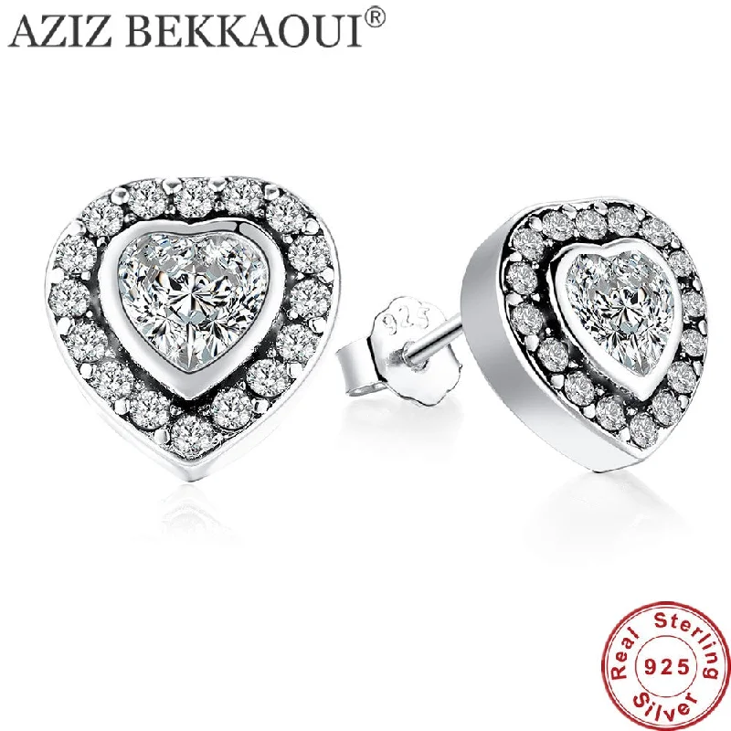 Celtic Stud Earrings with Knotwork -AZIZ BEKKAOUI 100% 925 Sterling Silver Stud Earrings for Women S925