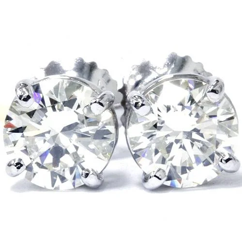 Diamond Stud Earrings for Luxury -4 Carat Diamond Studs 14K White Gold With Screw Backs