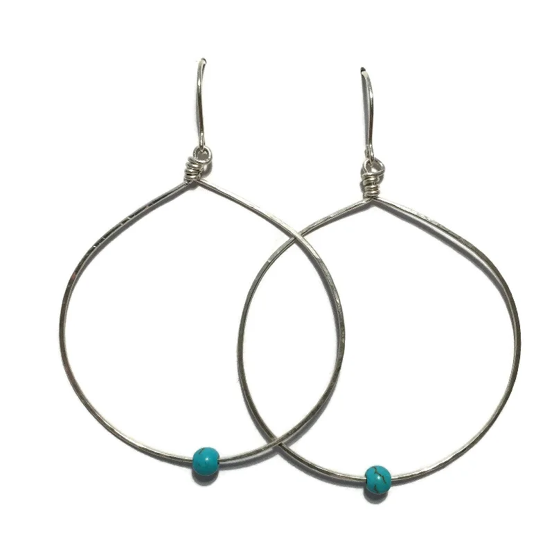 Celtic Drop Earrings with Knotwork -Big Circle Earrings with Turquoise