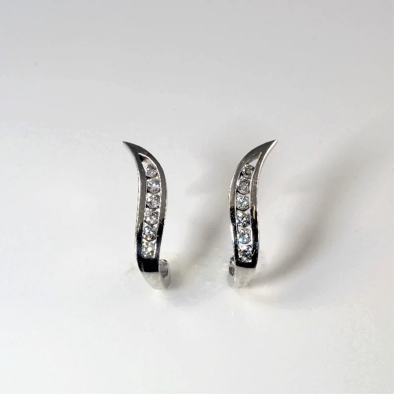 Stud Earrings with Abstract Designs -Diamond Wave Stud Earrings | 0.58ctw |