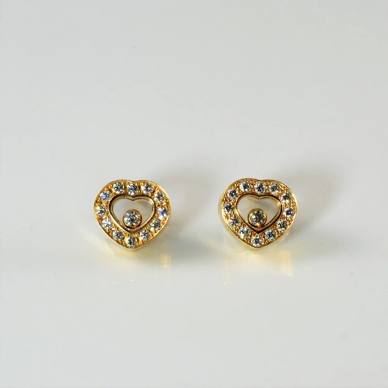 Heart Shaped Stud Earrings for Love -Chopard' Diamond Heart Stud Earrings | 0.38ctw |