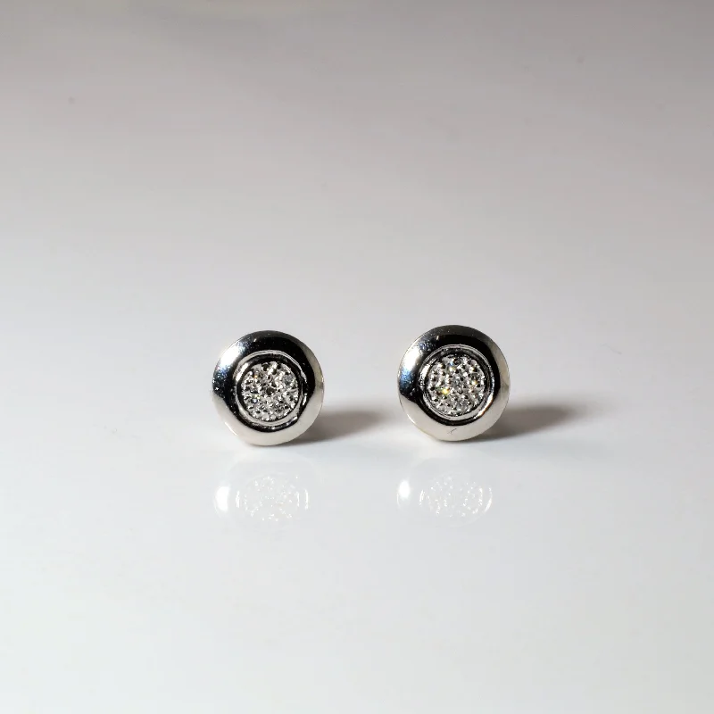 Stud Earrings for Evening Gown -Pave Cluster Stud Earrings | 0.025ctw |