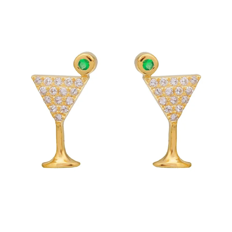 Waterproof Stud Earrings for Outdoor -Cocktail Martini Stud Earrings