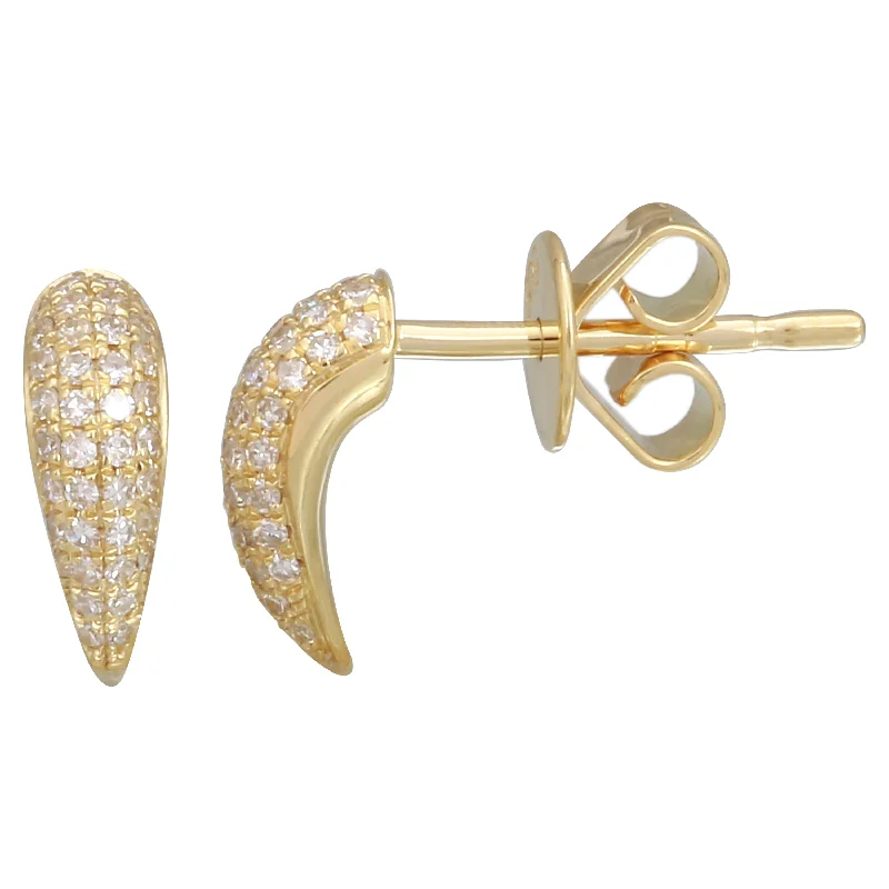 Stud Earrings with Knot Designs -Diamond Horn Stud Earrings