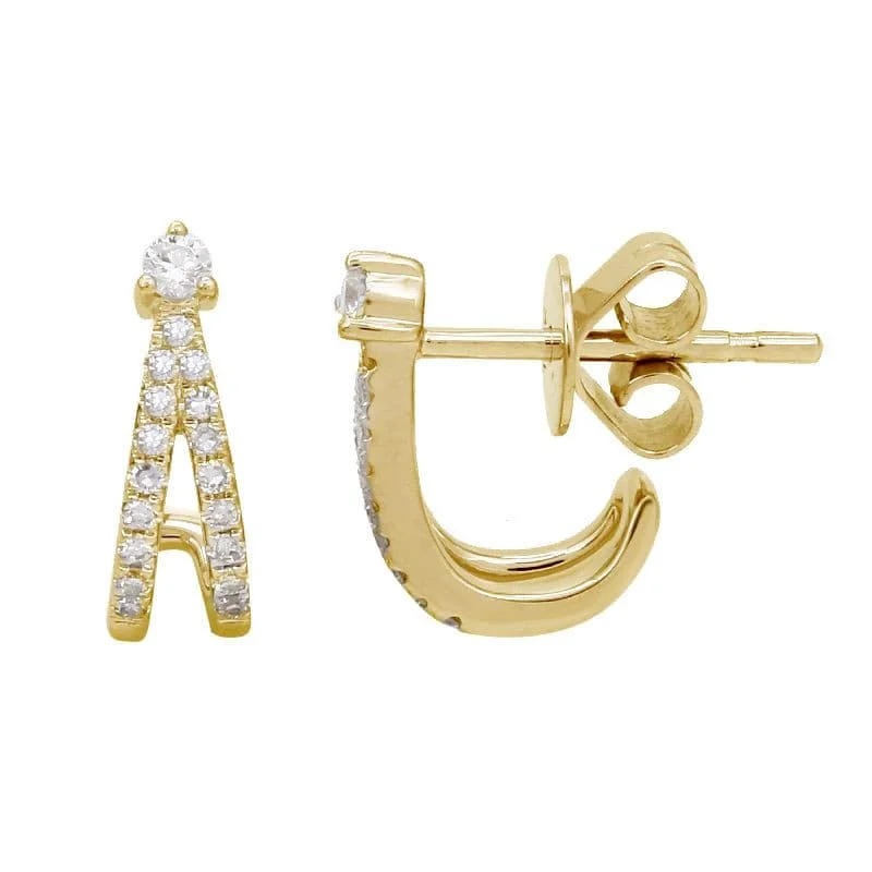 Detachable Stud Earrings with Charms -Diamond Lobe Stud Earrings