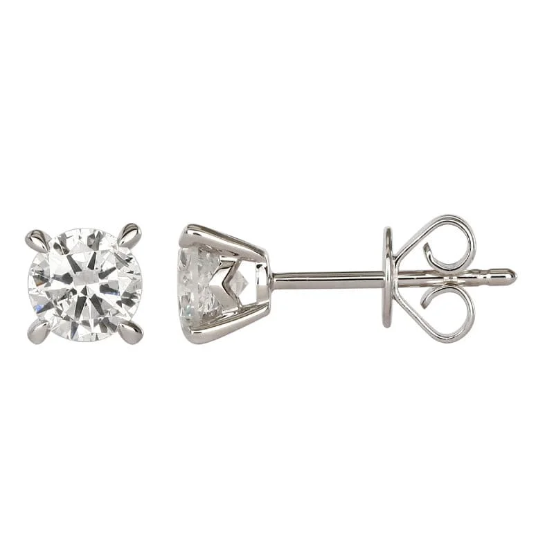 Clip On Stud Earrings for Non Pierced -Diamond Solitaire Stud Earrings 1 Carat