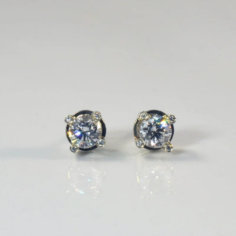 Stud Earrings with Star Motifs -GIA Certified Diamond Stud Earrings | 1.04ctw |