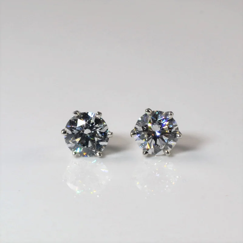 Stud Earrings with Debossed Designs -Diamond Stud Earrings | 1.50ctw |