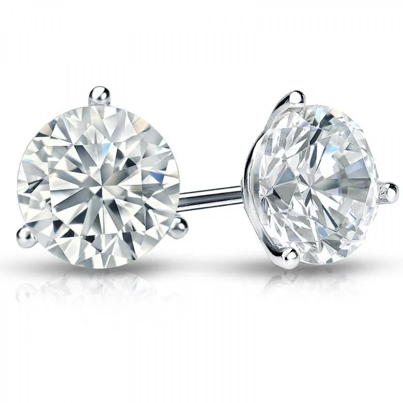 Ethnic Stud Earrings with Tribal Design -Diana M. 2.00 Carat Natural Diamond Stud Earrings