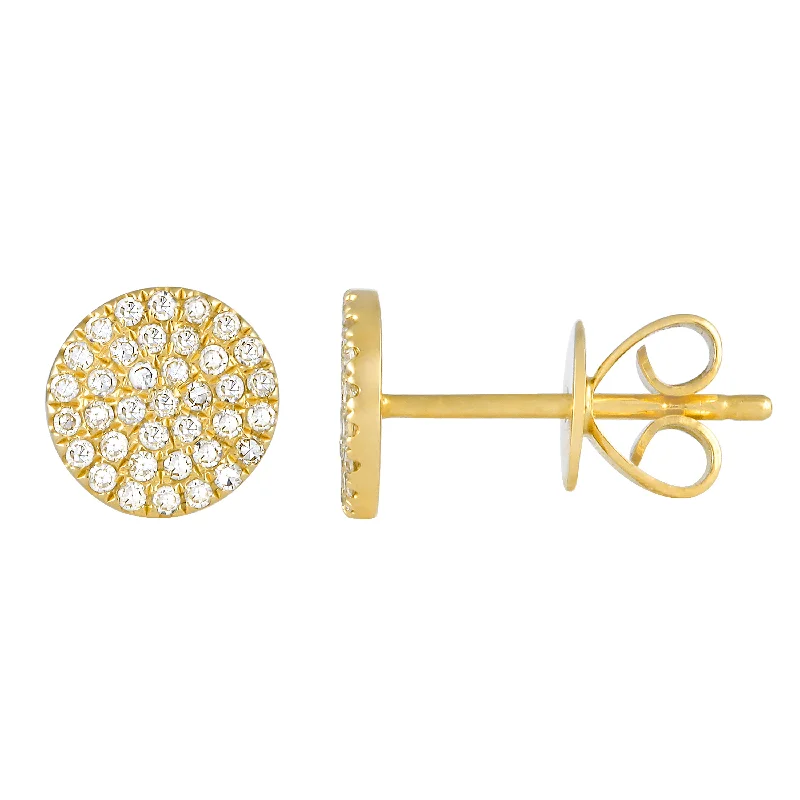 Stud Earrings with Star Motifs -Disc Stud Earrings