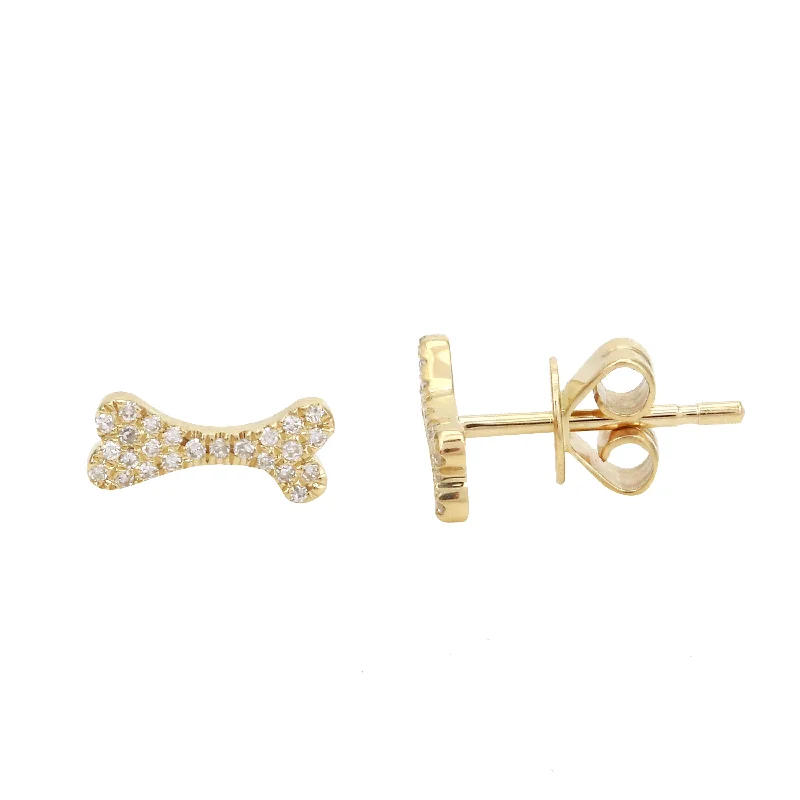 Gold Stud Earrings for Women -Dog Bone Stud Earrings