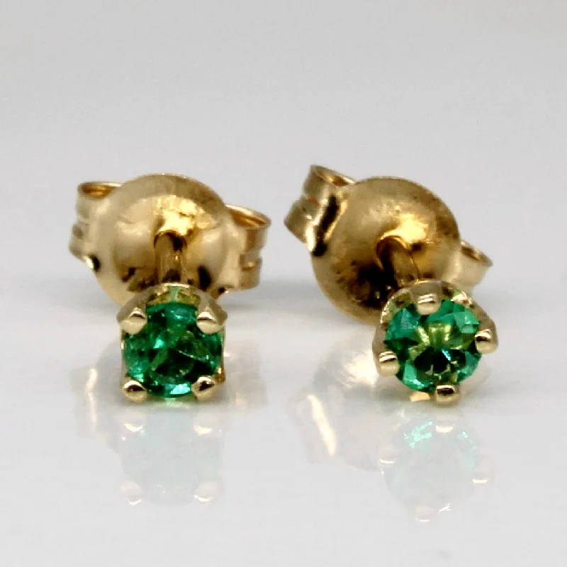 Gold Stud Earrings for Women -Emerald Stud Earrings | 0.10ctw |