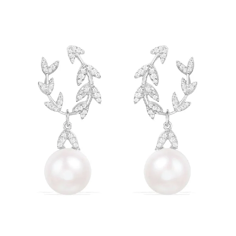 Drop Earrings for Beach Outfit -Eternelle Earrings With Pearl