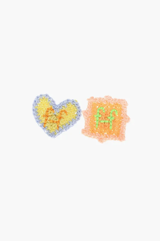 Stud Earrings with Enamel -Forte_Forte Crochet Earrings With Butterfly Closure