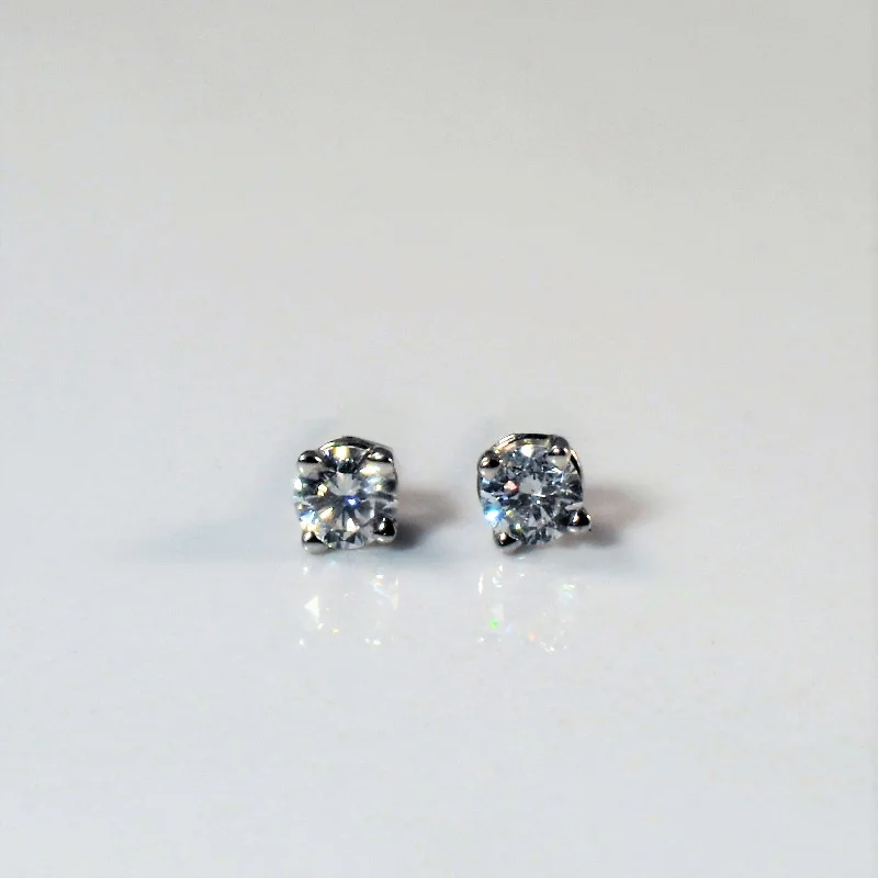 Pearl Stud Earrings for Elegance -Solitaire Diamond Stud Earrings | 0.23ctw |