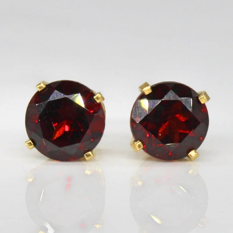 Stud Earrings for Wellness Routine -Garnet Stud Earrings | 2.00ctw |