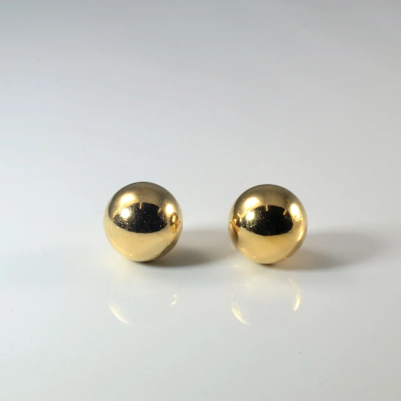 Stud Earrings with Infinity Symbols -Yellow Gold Ball Stud Earrings |