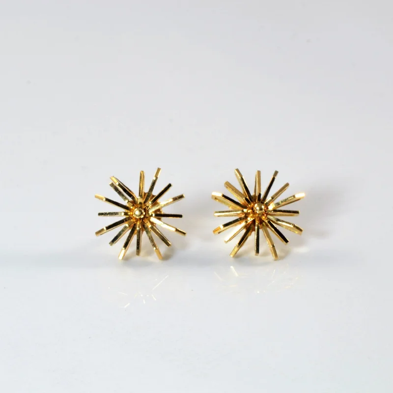 Indian Stud Earrings with Intricacy -Gold Burst Stud Earrings |