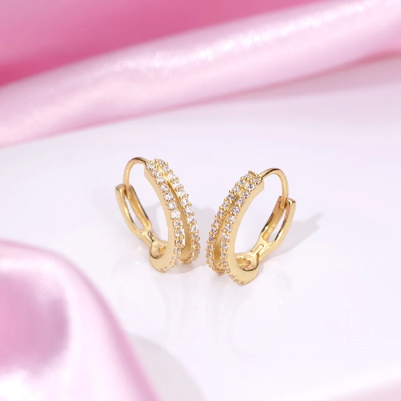 Adjustable Drop Earrings for Custom Fit -Golden Loops Classic 925 Sterling Silver Hoop Earrings with Gold Plating