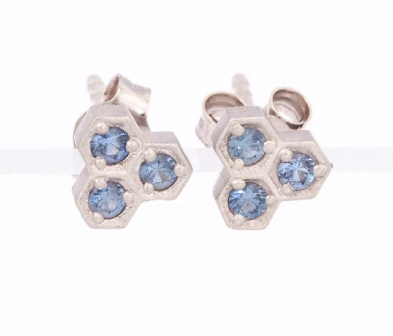 Diamond Drop Earrings for Luxury -Honeycomb Studs with Stones