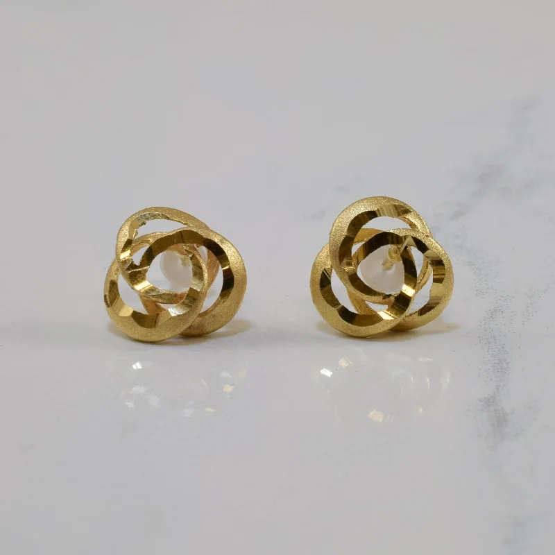 Stud Earrings for Bridesmaids Look -Interlocking Circles Stud Earrings |